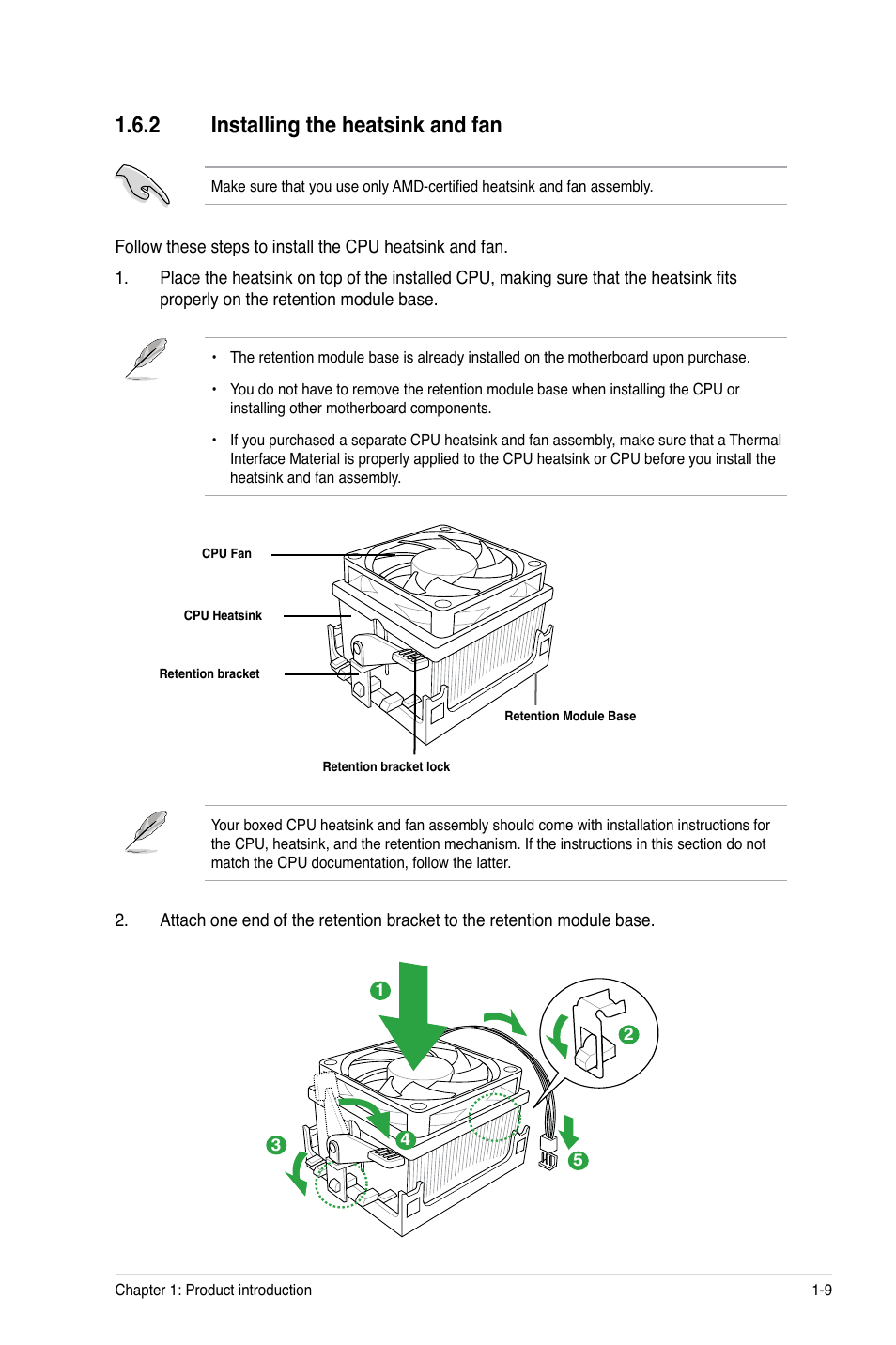 2 installing the heatsink and fan, Installing the heatsink and fan -9 | Asus M2N68 SE User Manual | Page 19 / 60