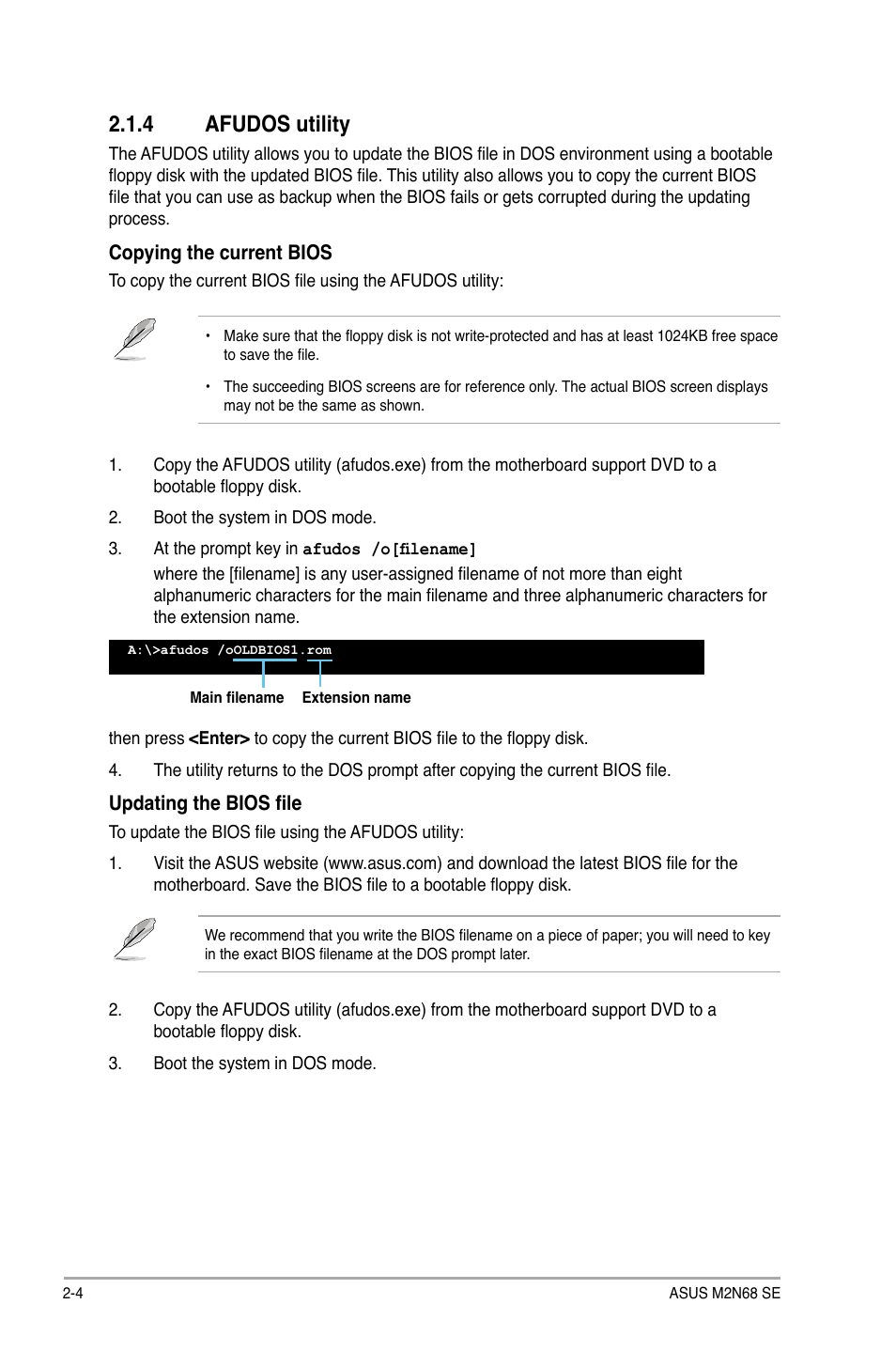 4 afudos utility, Afudos utility -4 | Asus M2N68 SE User Manual | Page 40 / 60