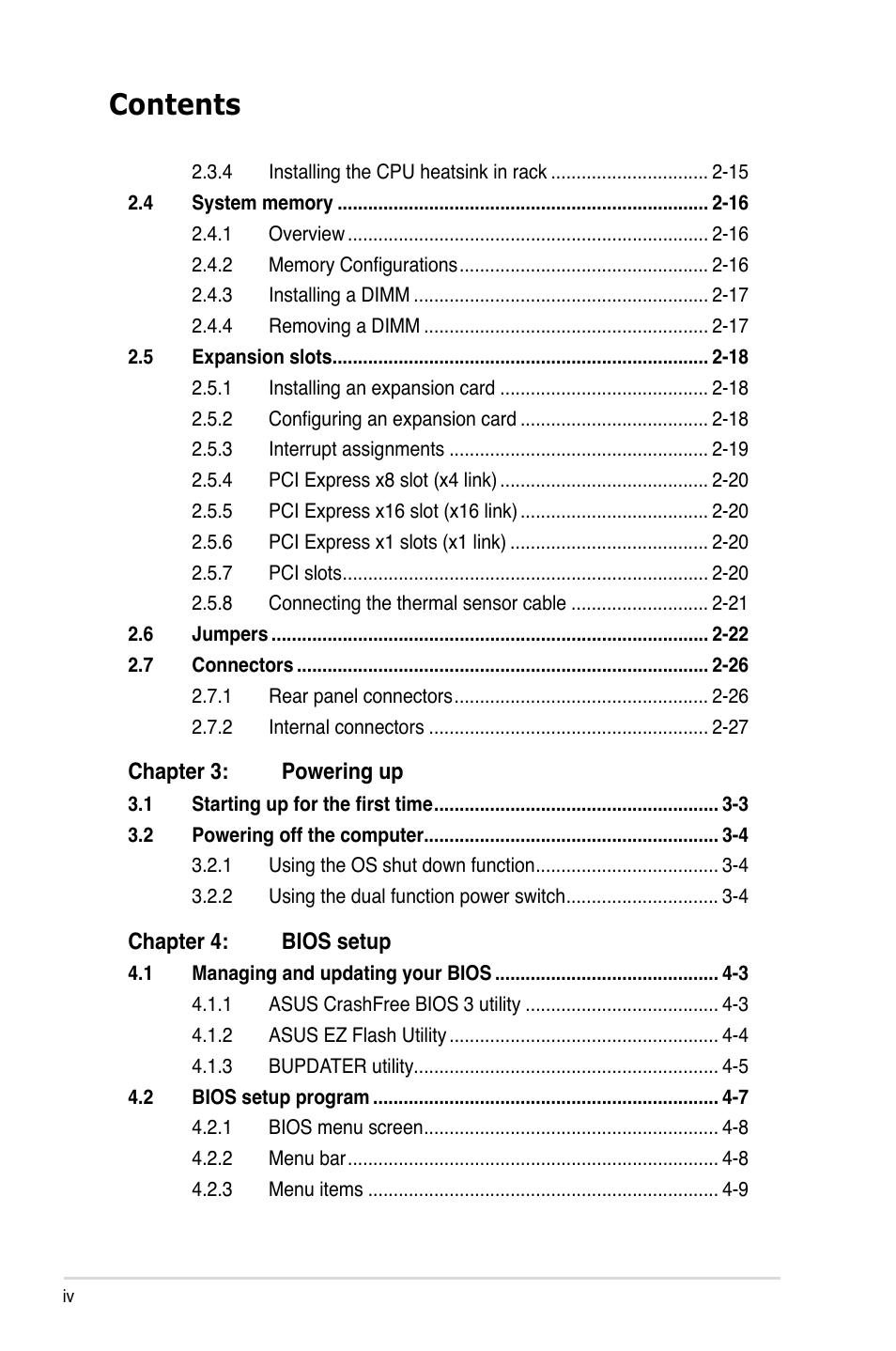 Asus P8B-X User Manual | Page 4 / 128