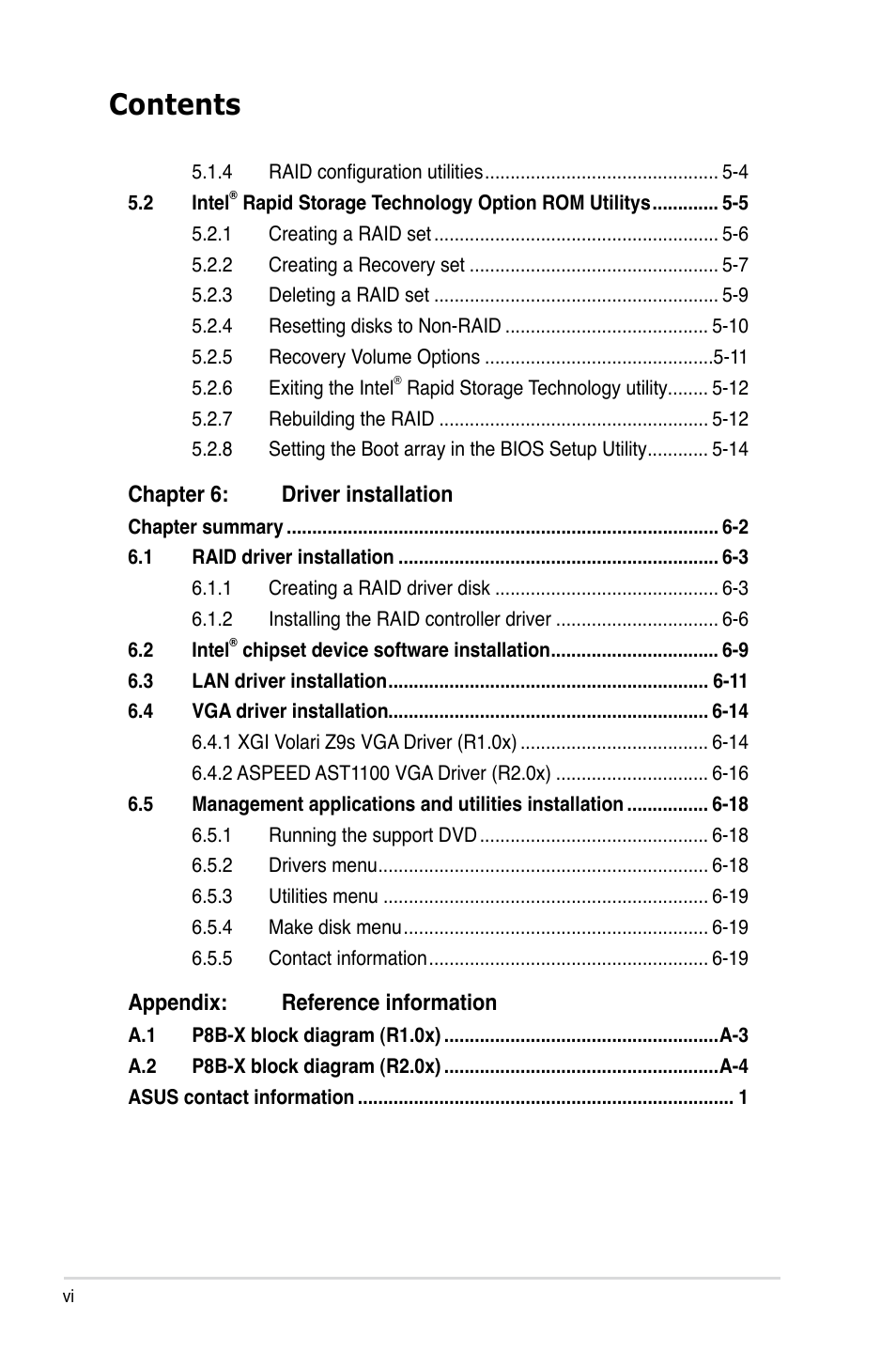 Asus P8B-X User Manual | Page 6 / 128