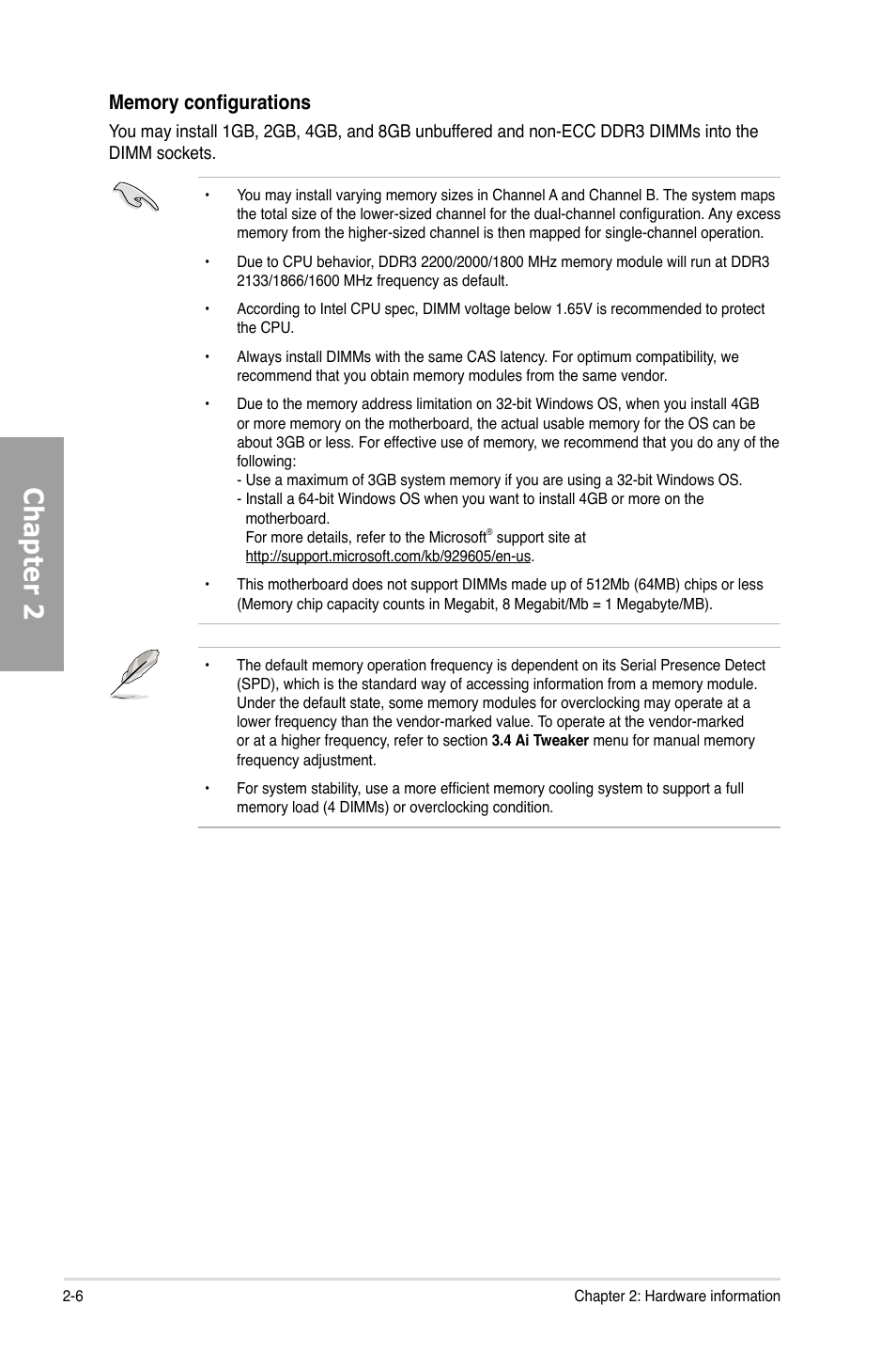 Chapter 2 | Asus P8Z68-V User Manual | Page 24 / 146