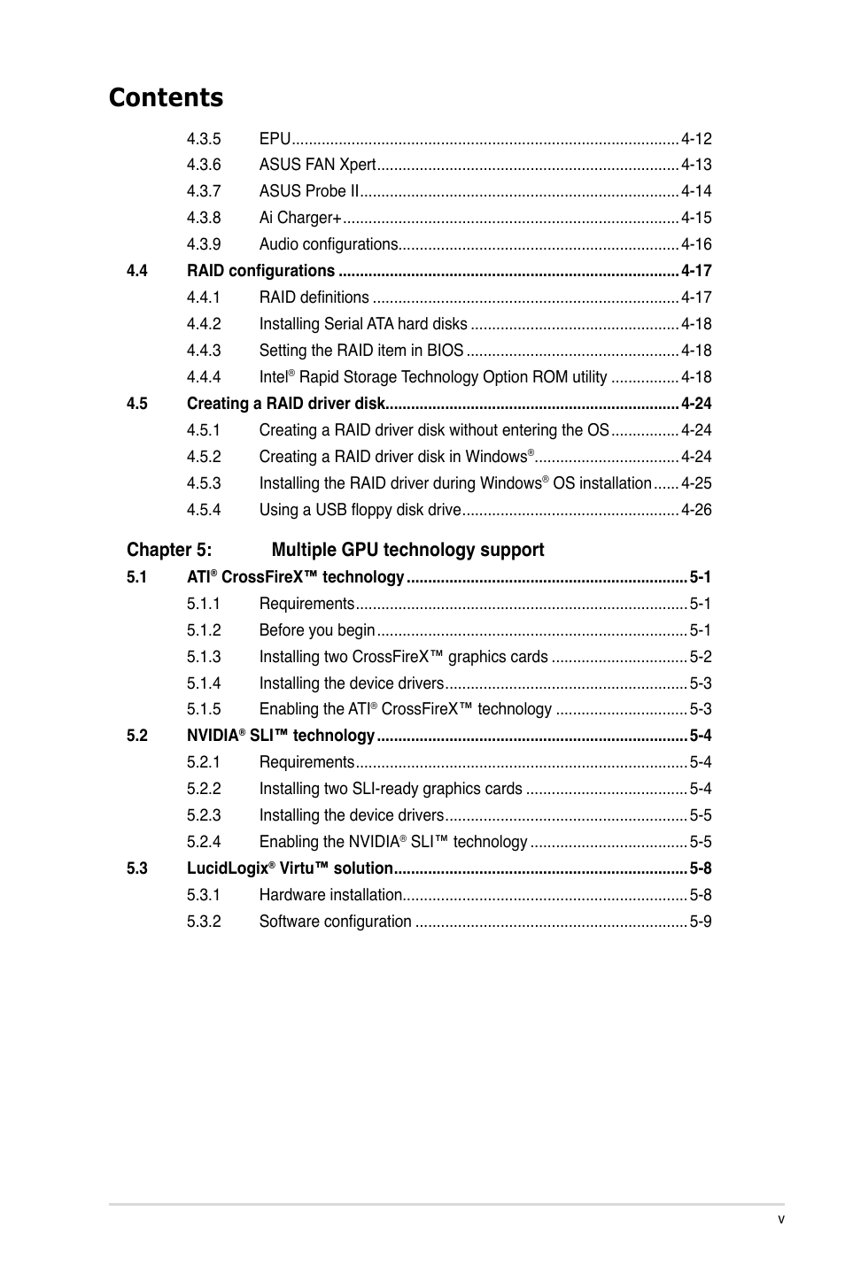 Asus P8Z68-V User Manual | Page 5 / 146