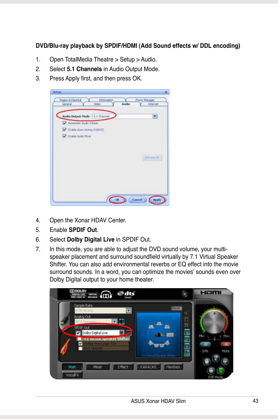 Asus Xonar HDAV1.3 Slim User Manual | Page 43 / 52