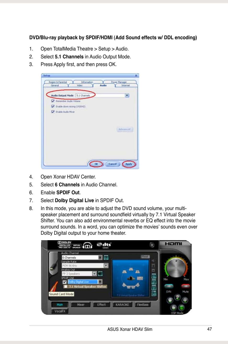 Asus Xonar HDAV1.3 Slim User Manual | Page 47 / 52