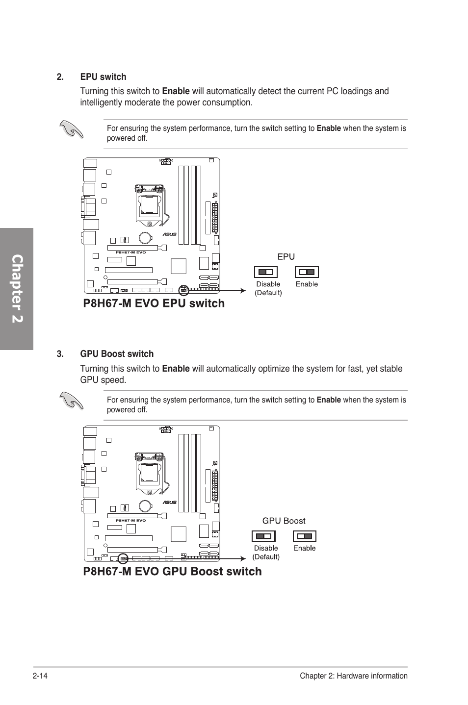 Chapter 2 | Asus P8H67-M EVO User Manual | Page 30 / 128