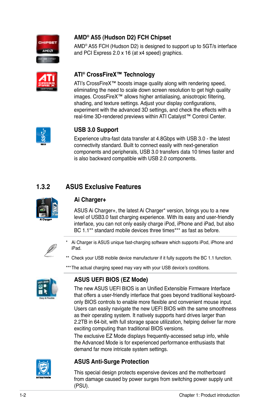 2 asus exclusive features | Asus F1A55-V User Manual | Page 14 / 70