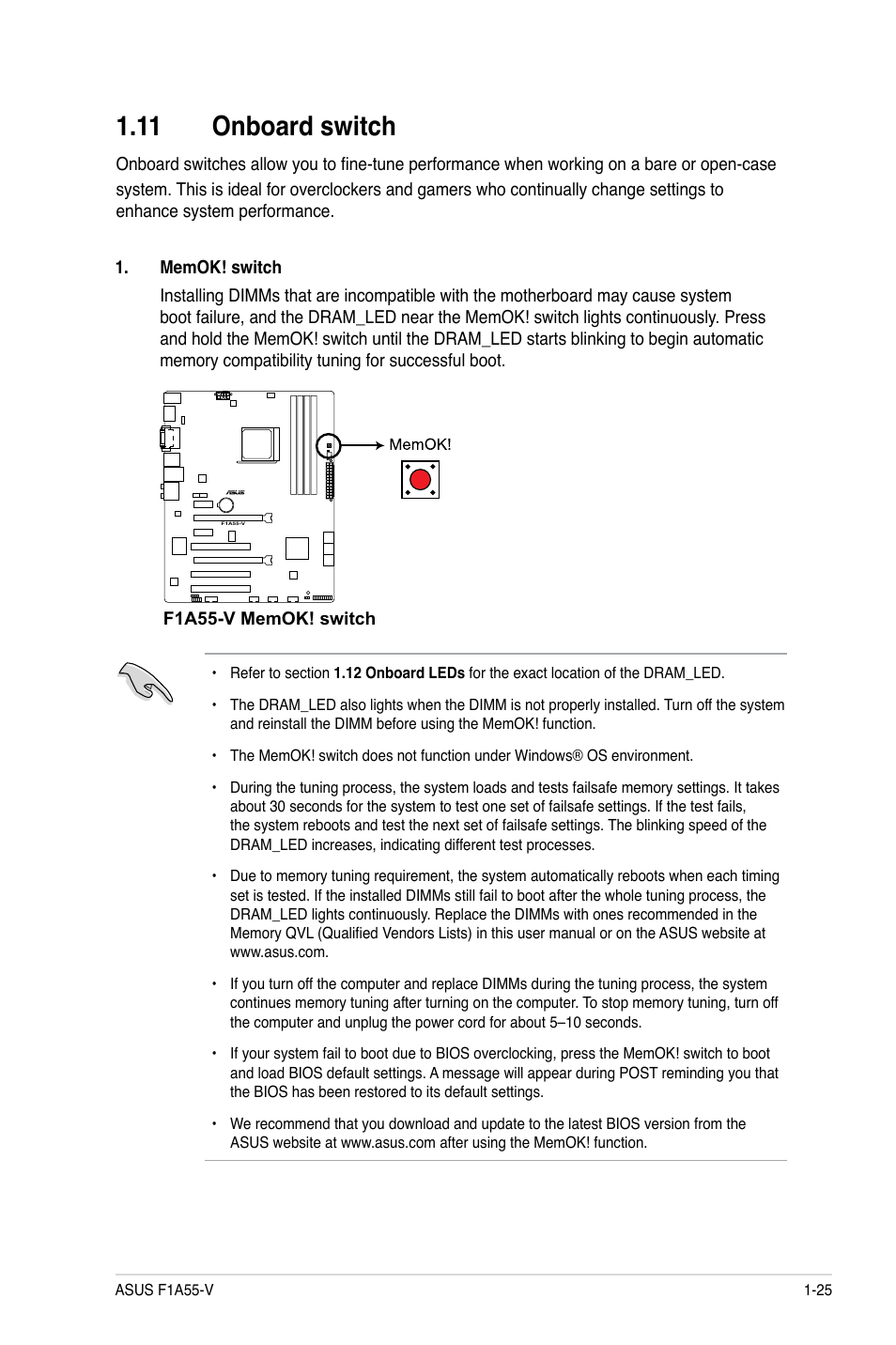 11 onboard switch, 11 onboard switch -25 | Asus F1A55-V User Manual | Page 37 / 70