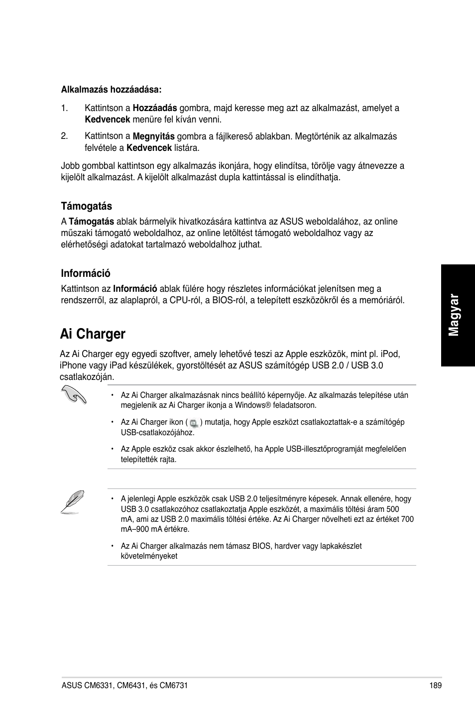 Ai charger, Mag ya r m ag ya r | Asus CM6731 User Manual | Page 191 / 478