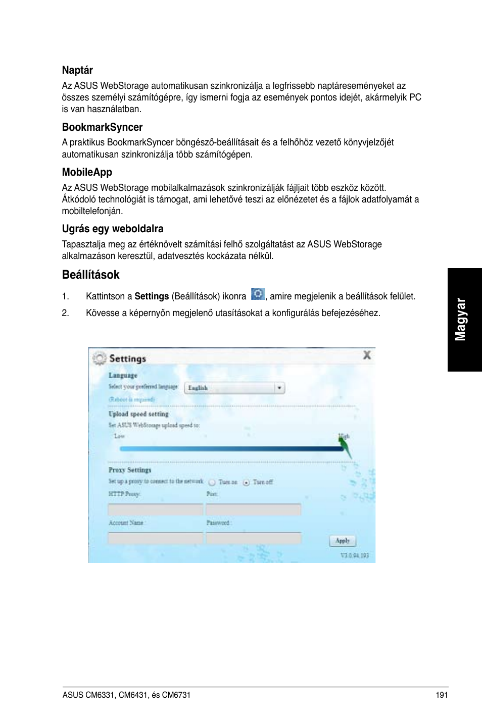 Mag ya r m ag ya r | Asus CM6731 User Manual | Page 193 / 478