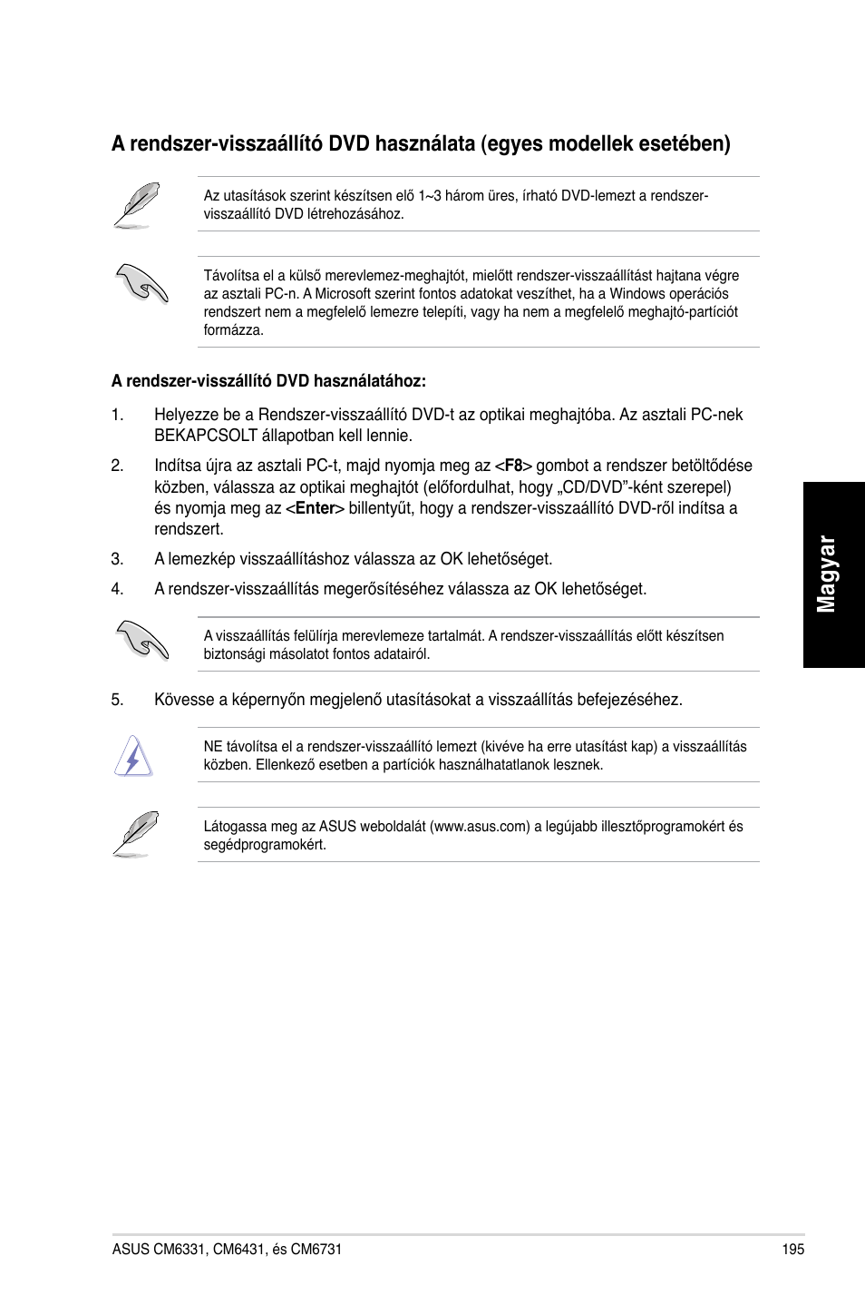 Mag ya r m ag ya r | Asus CM6731 User Manual | Page 197 / 478