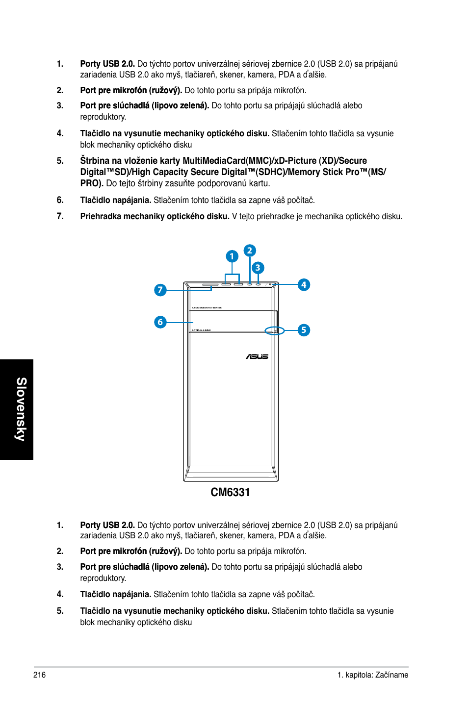 Slovensky, Cm6331 | Asus CM6731 User Manual | Page 218 / 478