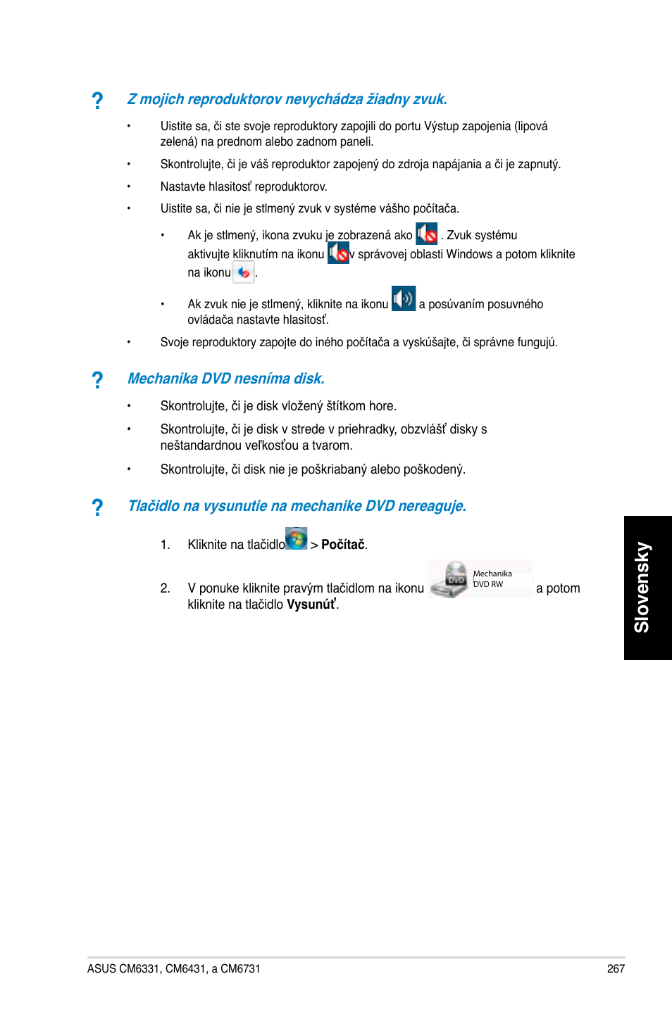 Slovensky | Asus CM6731 User Manual | Page 269 / 478