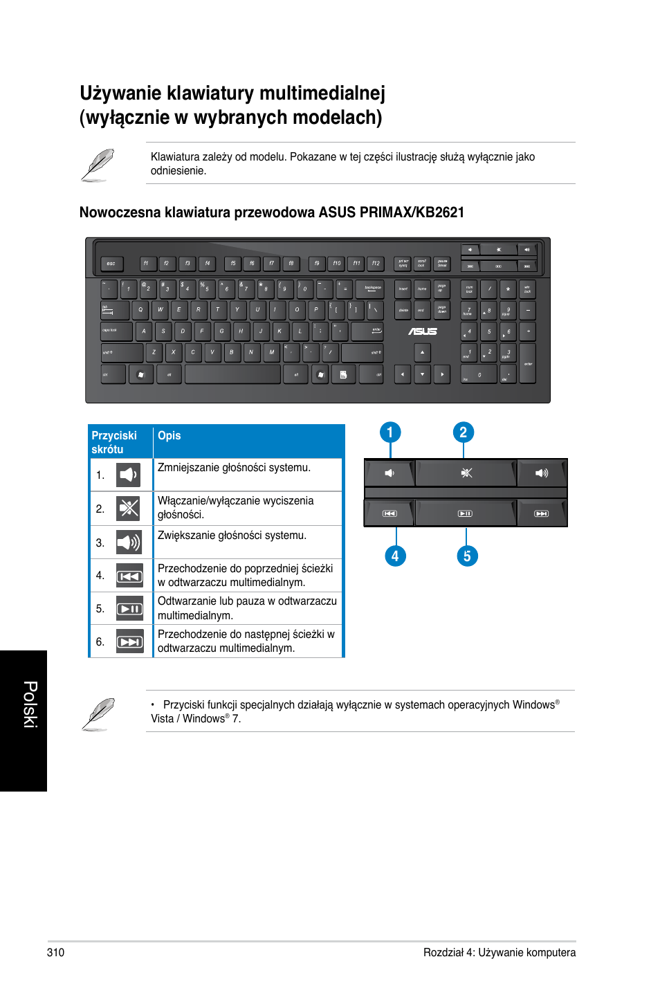 Polski | Asus CM6731 User Manual | Page 312 / 478