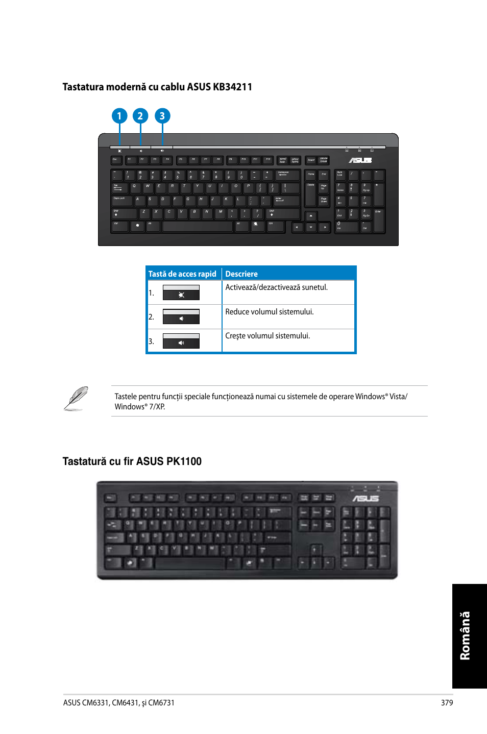 Română | Asus CM6731 User Manual | Page 381 / 478