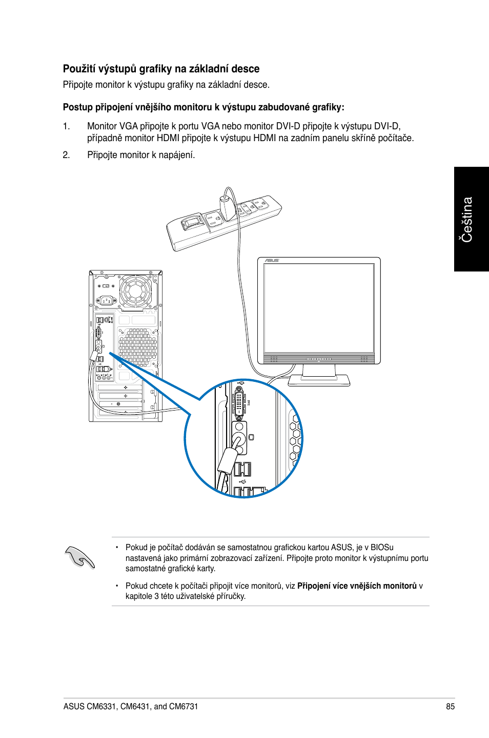 Čeština | Asus CM6731 User Manual | Page 87 / 478