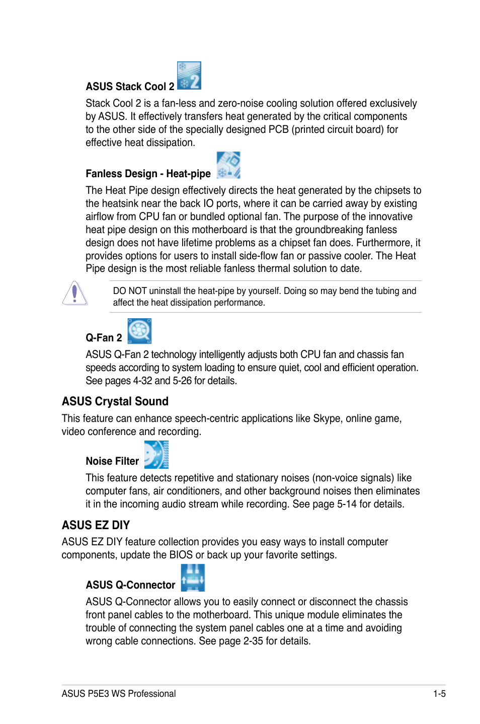 Asus P5E3 WS Professional User Manual | Page 21 / 172