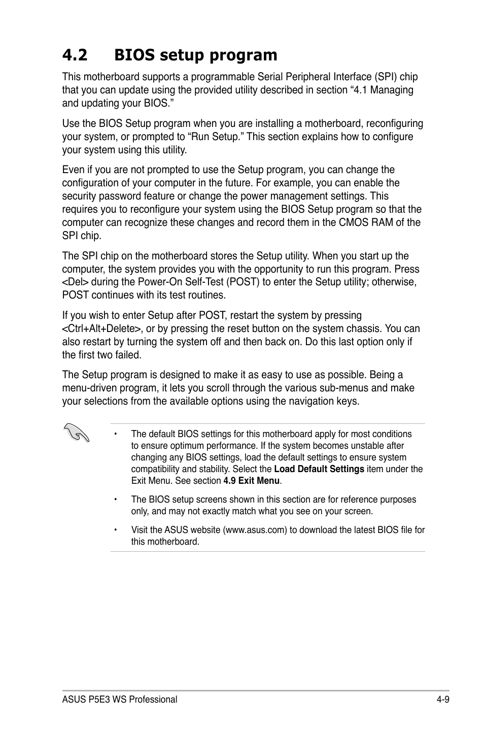 2 bios setup program | Asus P5E3 WS Professional User Manual | Page 77 / 172