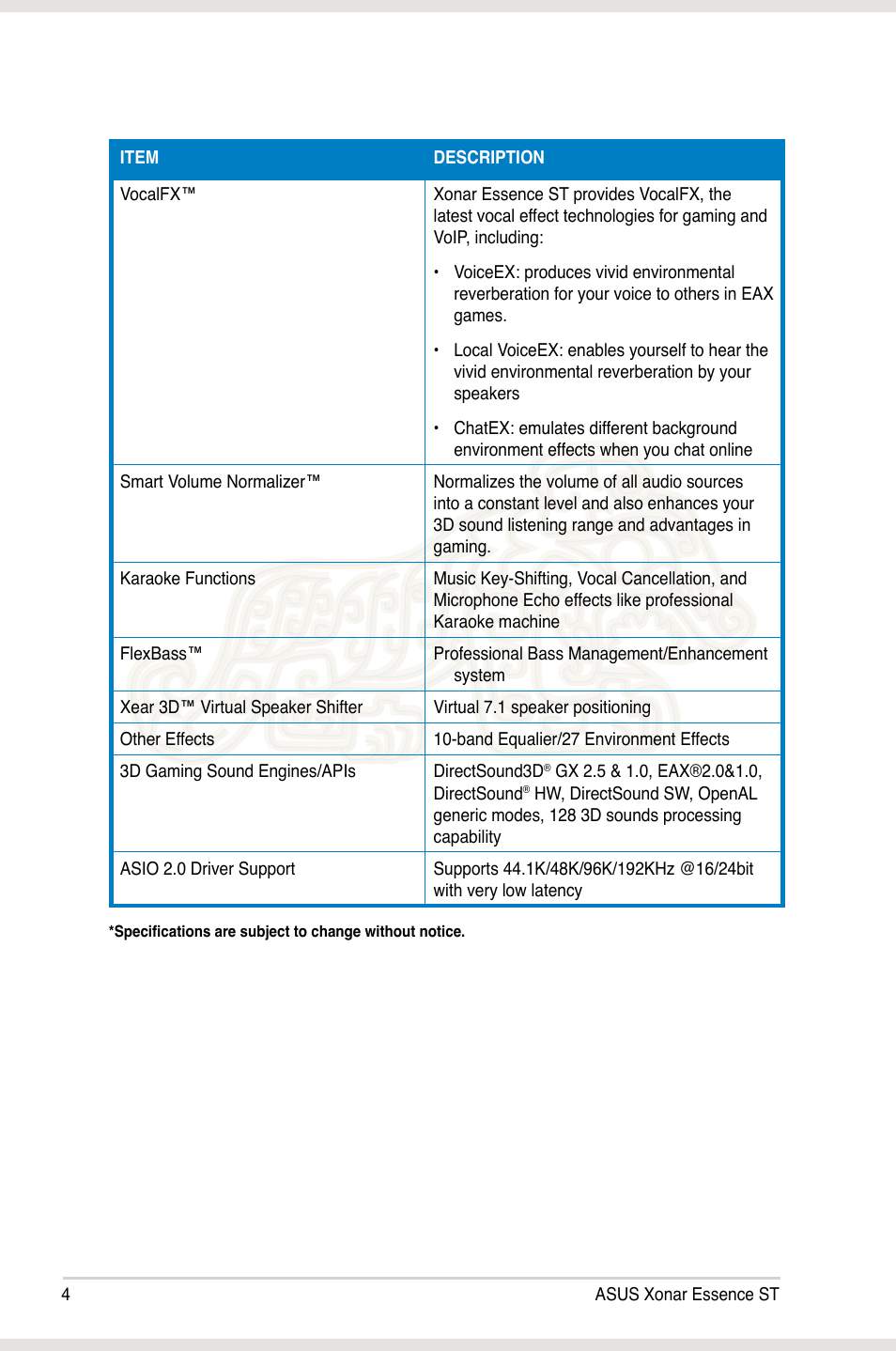 Asus Xonar Essence ST User Manual | Page 11 / 53