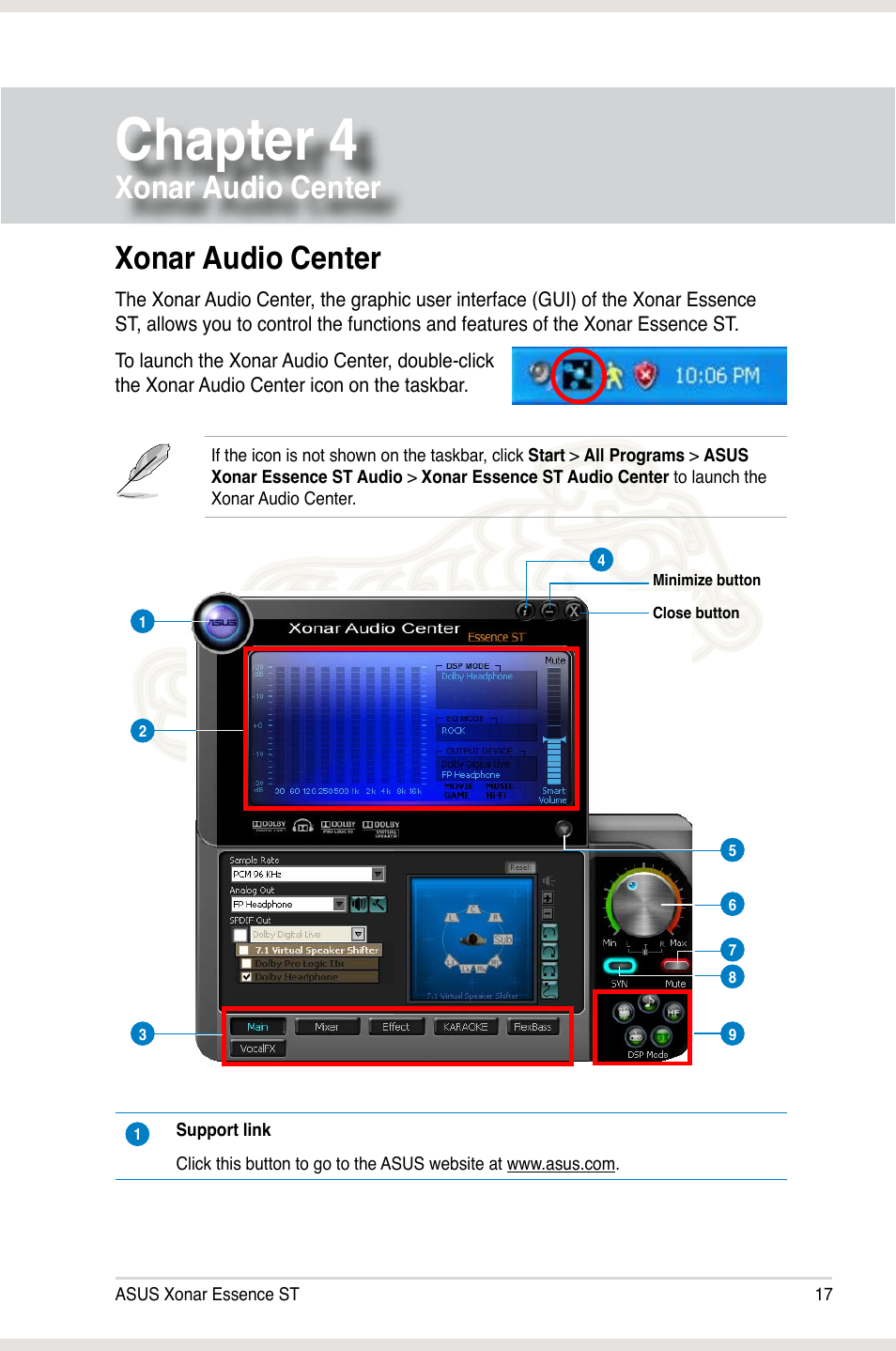 Chapter 4: xonar audio center, Xonar audio center, Chapter 4 | Asus Xonar Essence ST User Manual | Page 24 / 53