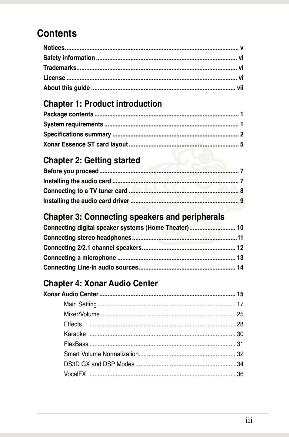 Asus Xonar Essence ST User Manual | Page 3 / 53