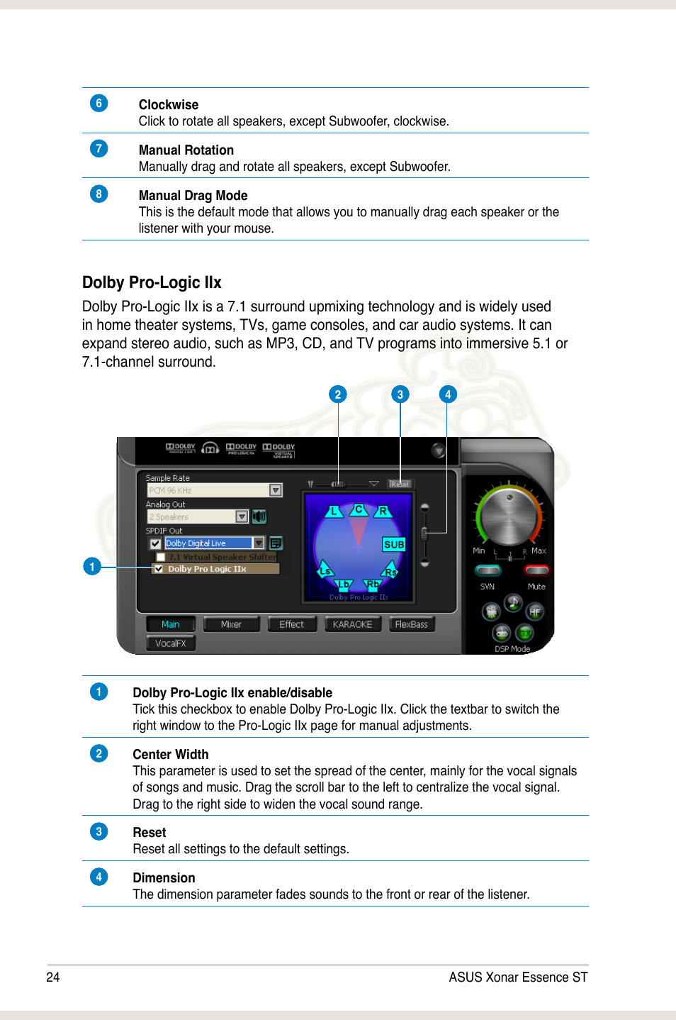 Dolby pro-logic iix | Asus Xonar Essence ST User Manual | Page 31 / 53