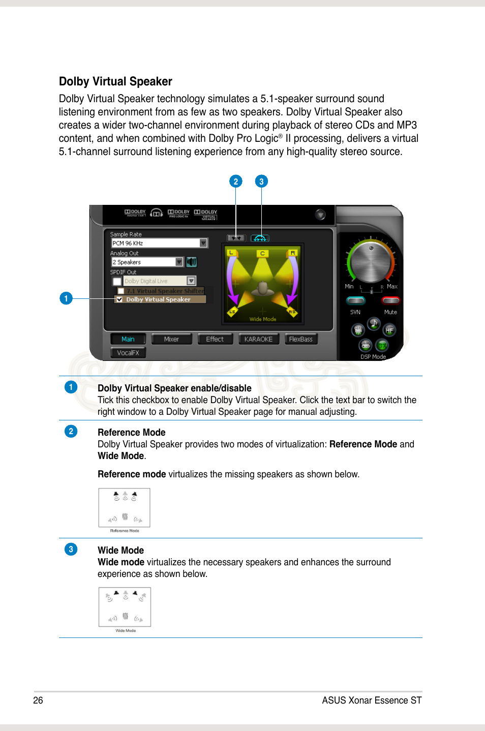 Dolby virtual speaker | Asus Xonar Essence ST User Manual | Page 33 / 53