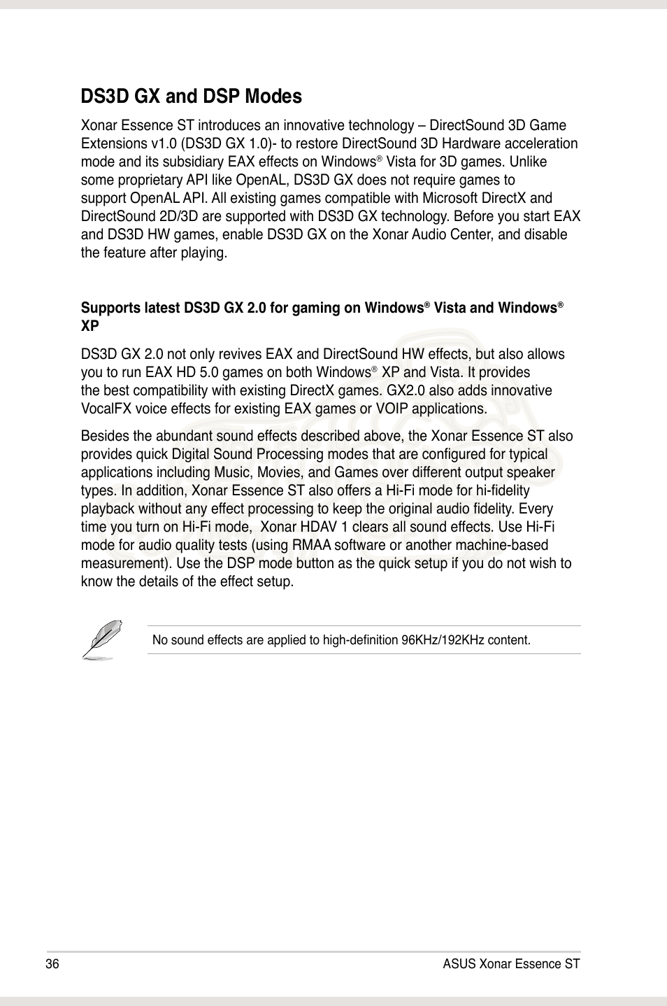 Ds3d gx and dsp modes | Asus Xonar Essence ST User Manual | Page 43 / 53