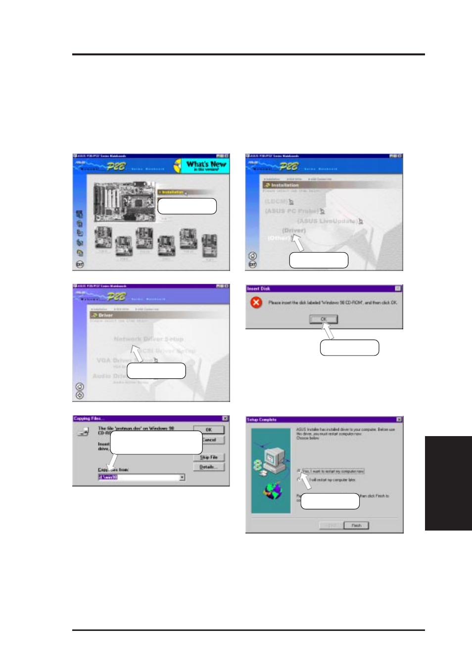 Software setup, 6 driver, 1 network driver setup | Asus P2B-N User Manual | Page 73 / 120