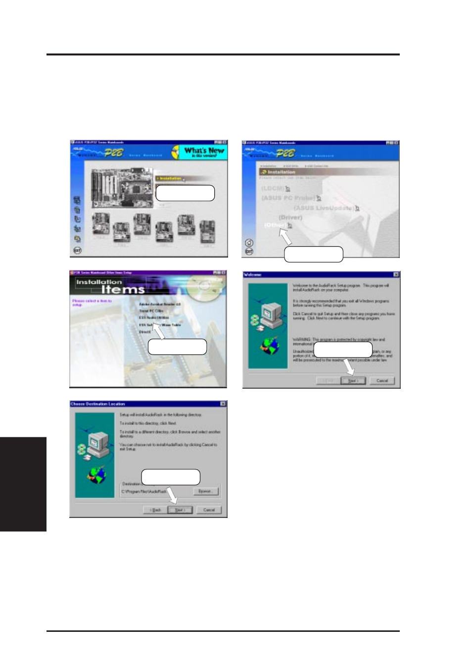 Software setup, 7 other, 1 ess audio utilities | Asus P2B-N User Manual | Page 76 / 120
