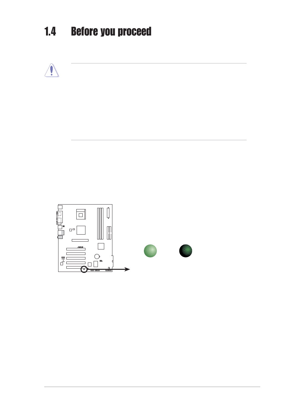 4 before you proceed, Onboard led | Asus P4S800-X User Manual | Page 15 / 64