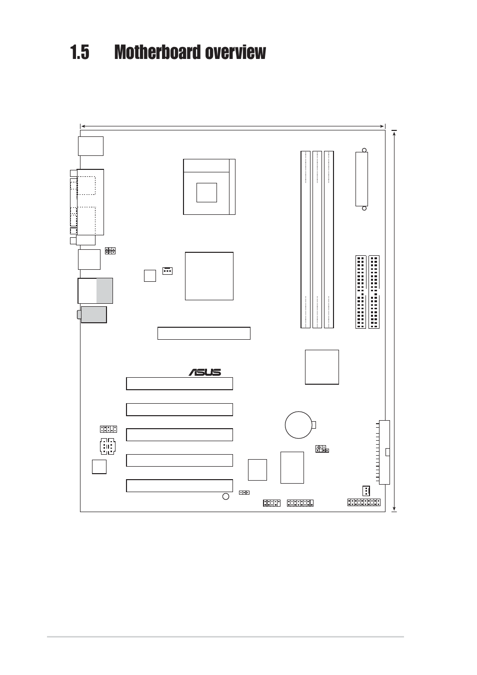 5 motherboard overview, 1 motherboard layout, 6 chapter 1: product introduction | Sis 648fx chip, Pci1, Pci2 pci3 pci4 pci5 | Asus P4S800-X User Manual | Page 16 / 64