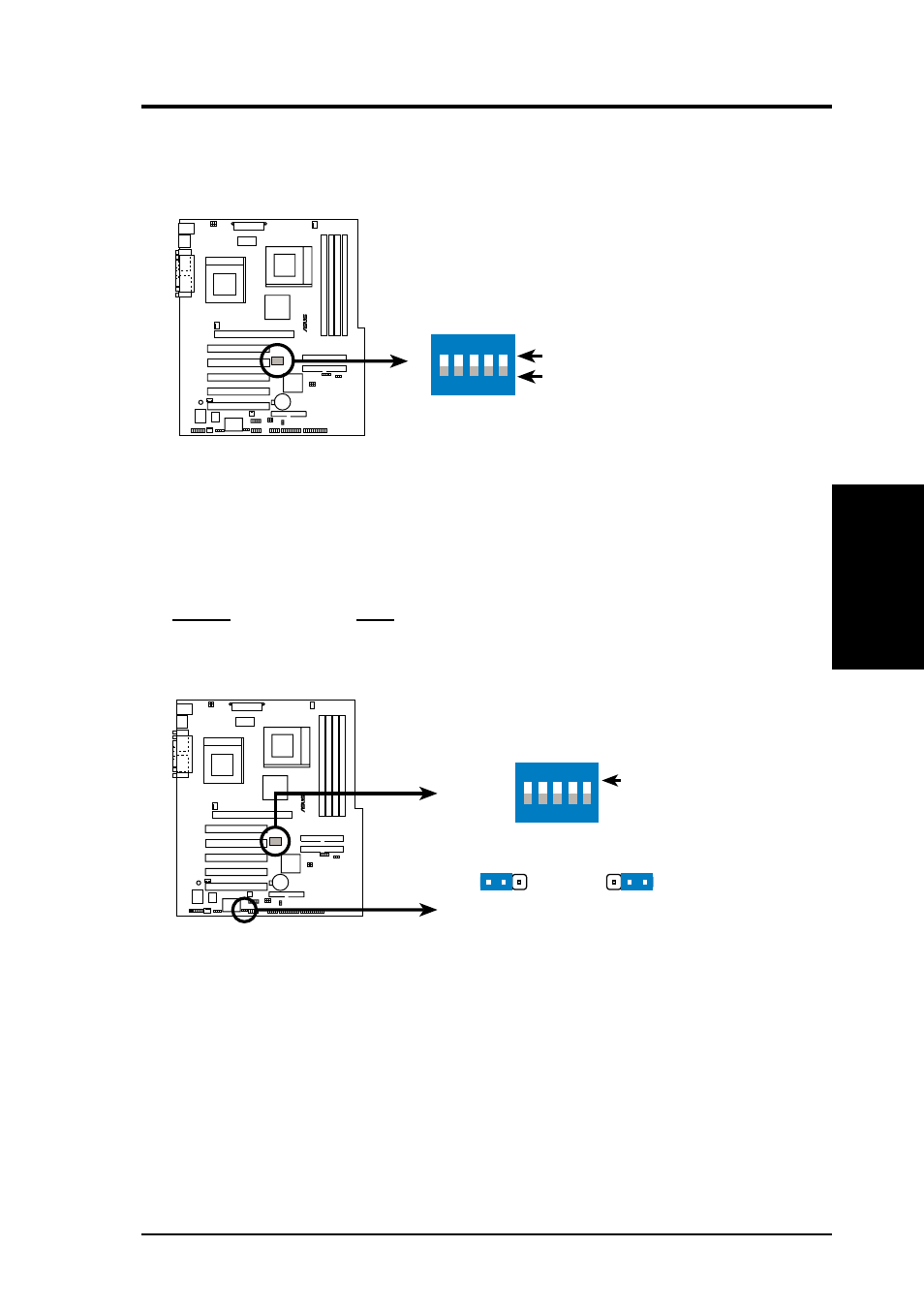 Hardware setup, Cuv266-d dip switches, Dip_f | Cuv266-d jumperfree™ mode setting jen | Asus CUV266-D User Manual | Page 17 / 88