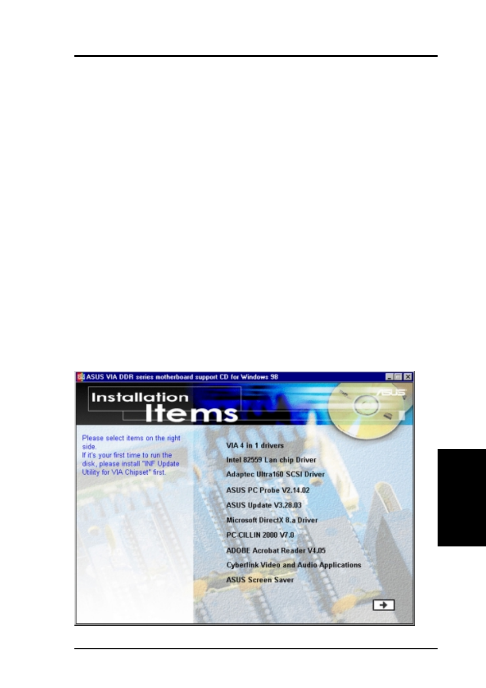 Software setup, 1 operating systems, 2 cuv266-d motherboard support cd | Asus CUV266-D User Manual | Page 71 / 88