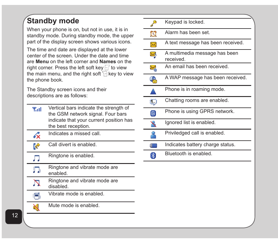 Standby mode | Asus Z801 User Manual | Page 16 / 84