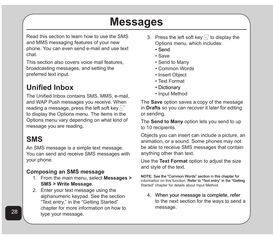 Messages, Unified inbox | Asus Z801 User Manual | Page 32 / 84