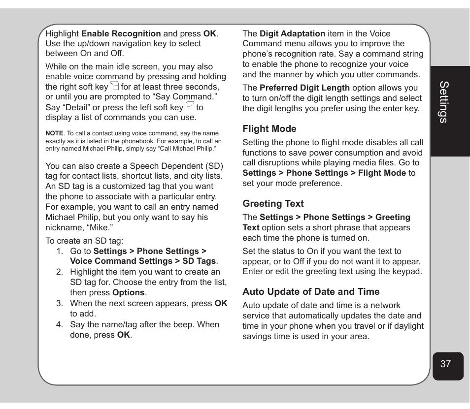 Settings | Asus Z801 User Manual | Page 41 / 84