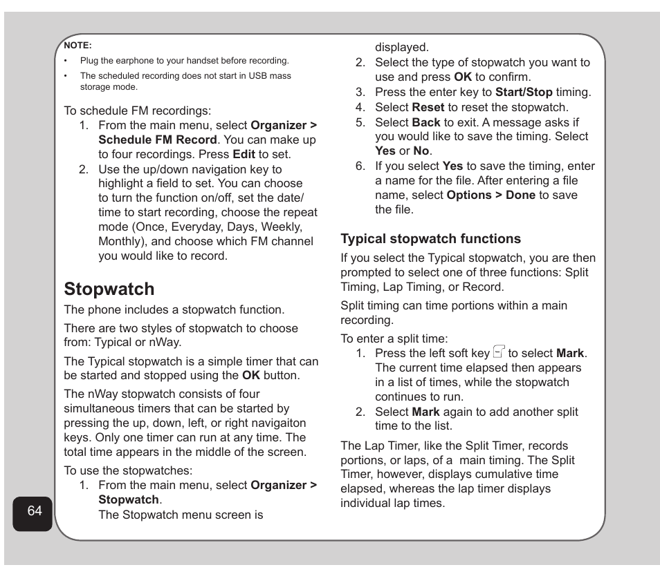 Stopwatch | Asus Z801 User Manual | Page 68 / 84