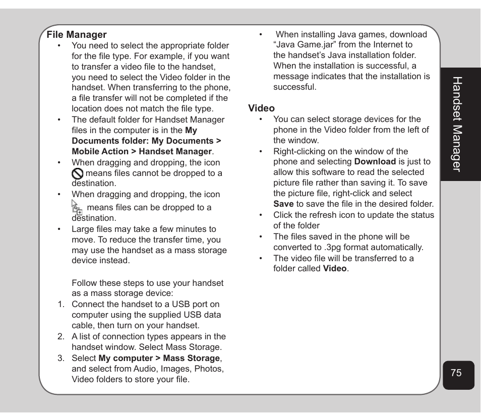 Handset manager | Asus Z801 User Manual | Page 79 / 84