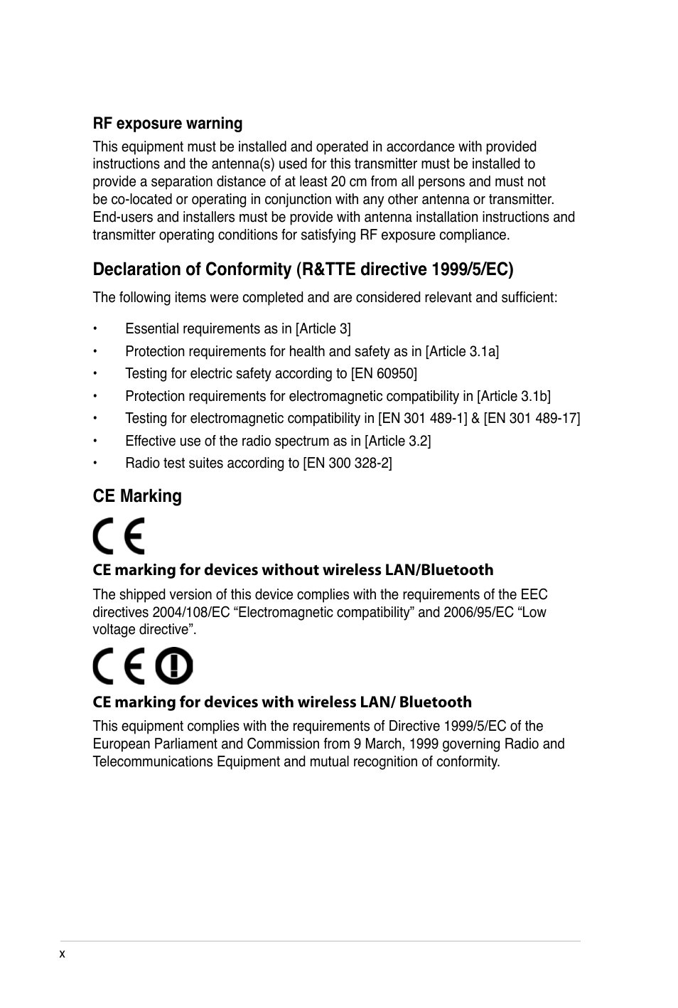 Ce marking | Asus Rampage III Black Edition User Manual | Page 10 / 198