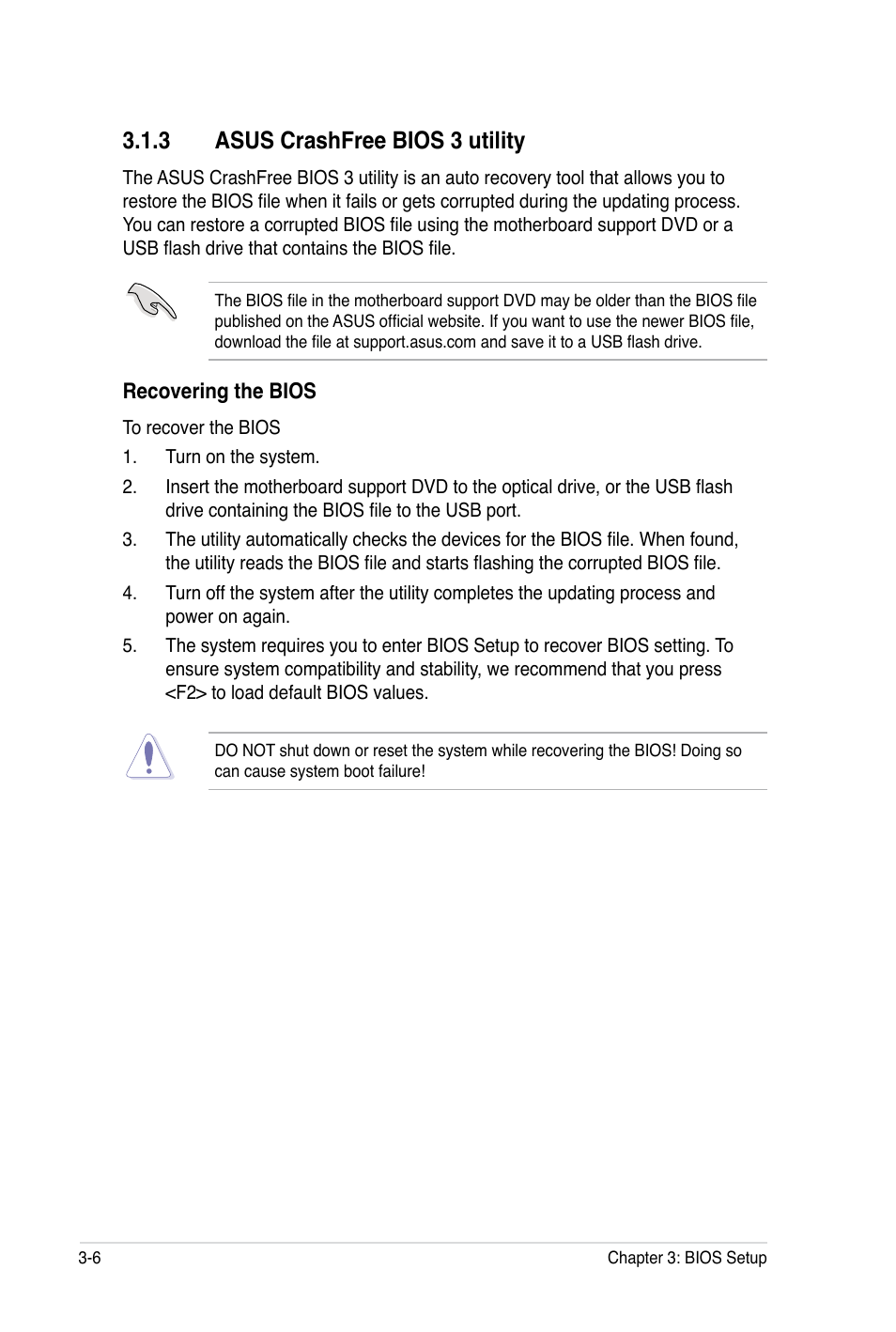 3 asus crashfree bios 3 utility | Asus Rampage III Black Edition User Manual | Page 102 / 198