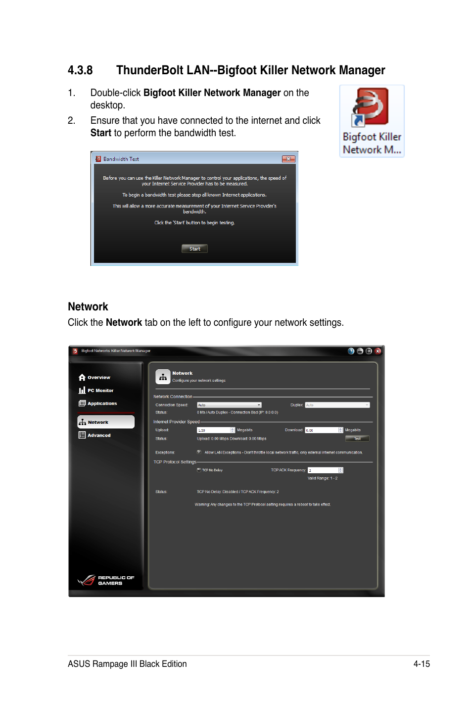 8 thunderbolt lan--bigfoot killer network manager | Asus Rampage III Black Edition User Manual | Page 163 / 198