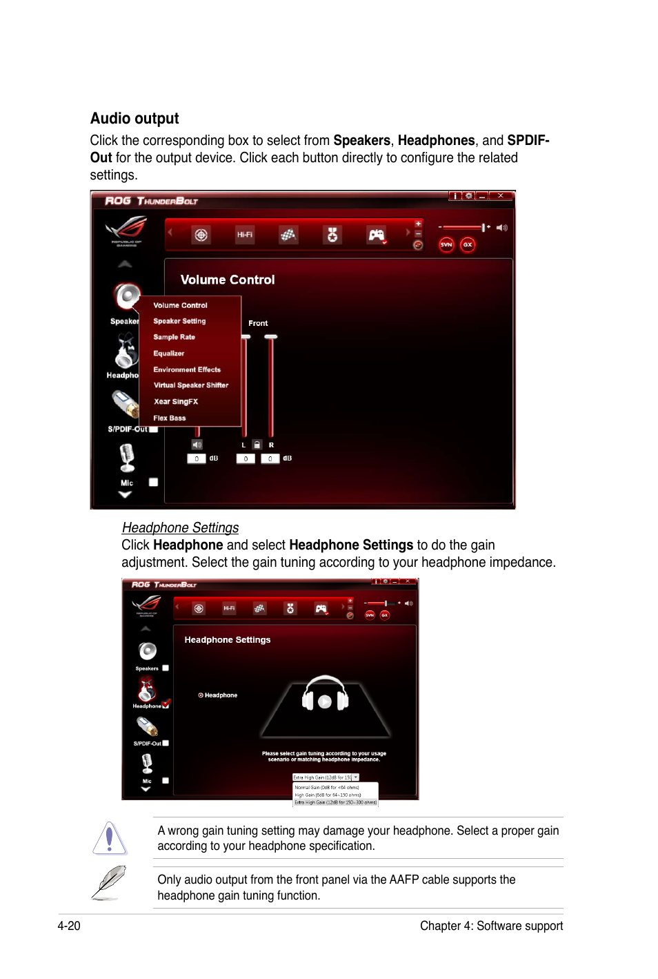 Audio output | Asus Rampage III Black Edition User Manual | Page 168 / 198