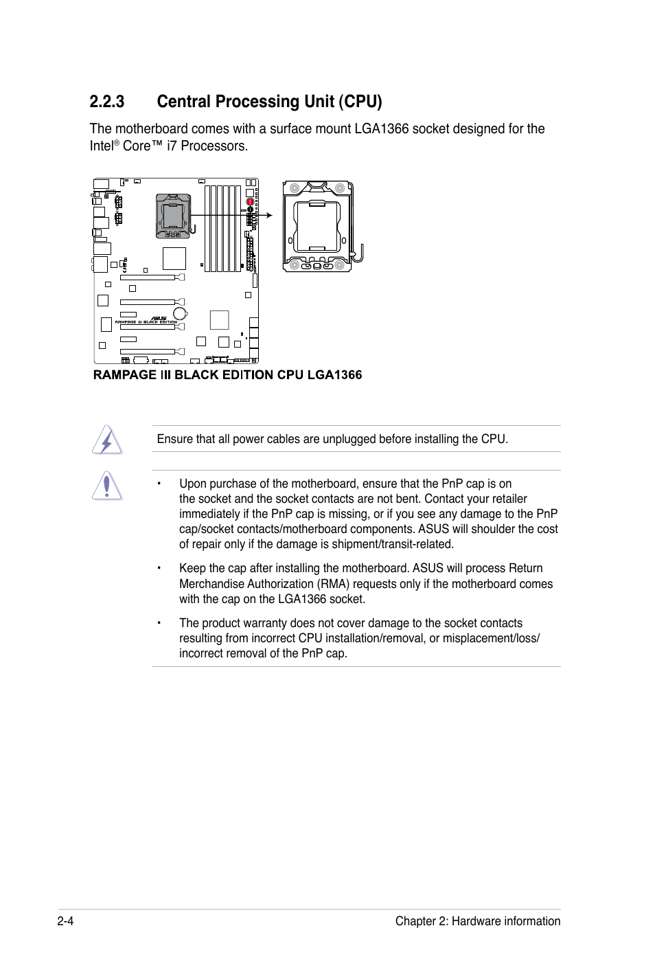 3 central processing unit (cpu) | Asus Rampage III Black Edition User Manual | Page 36 / 198