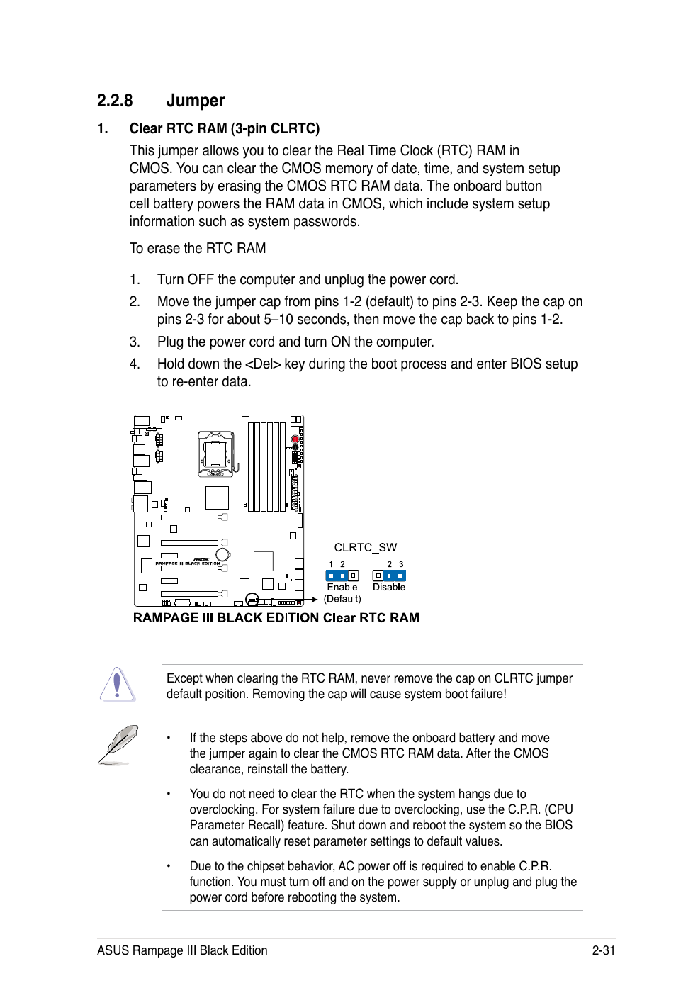 8 jumper | Asus Rampage III Black Edition User Manual | Page 63 / 198