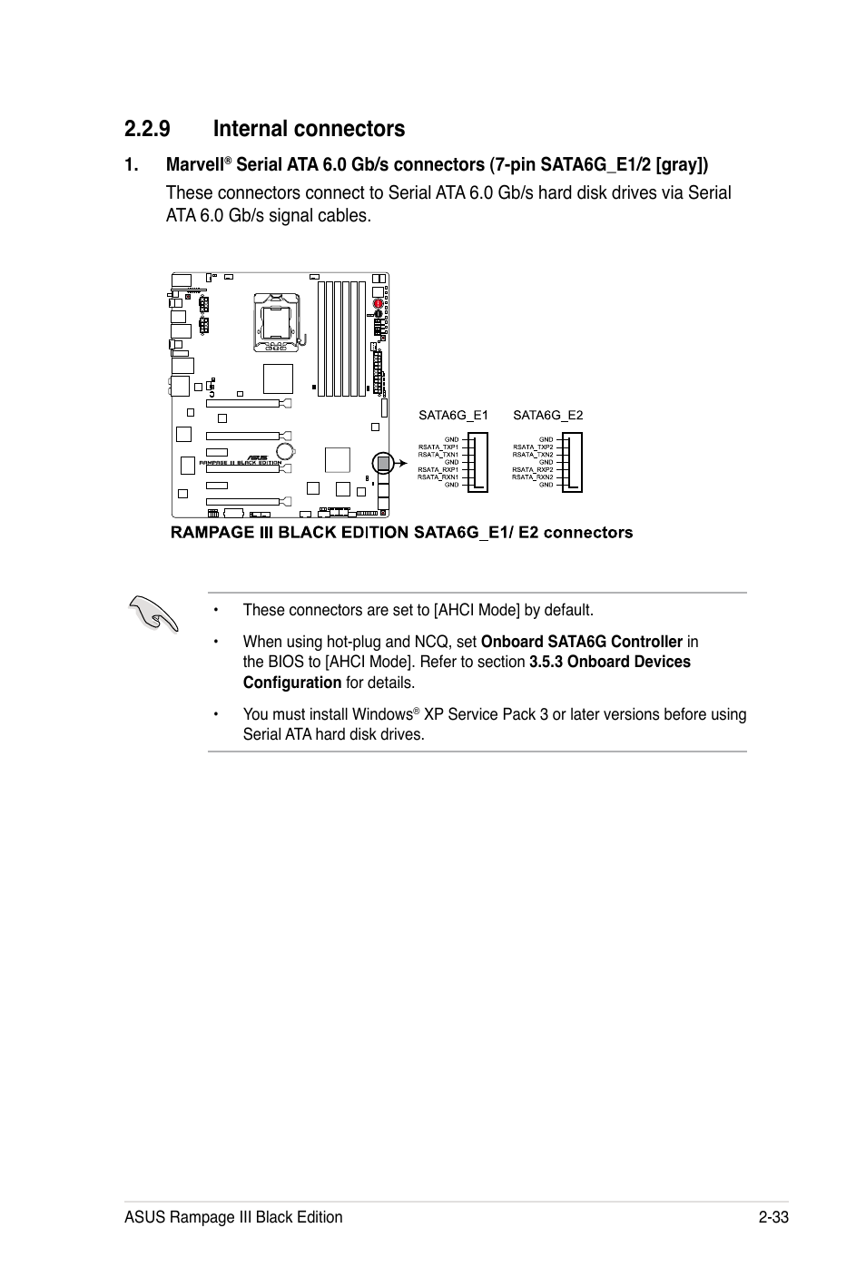 9 internal connectors | Asus Rampage III Black Edition User Manual | Page 65 / 198