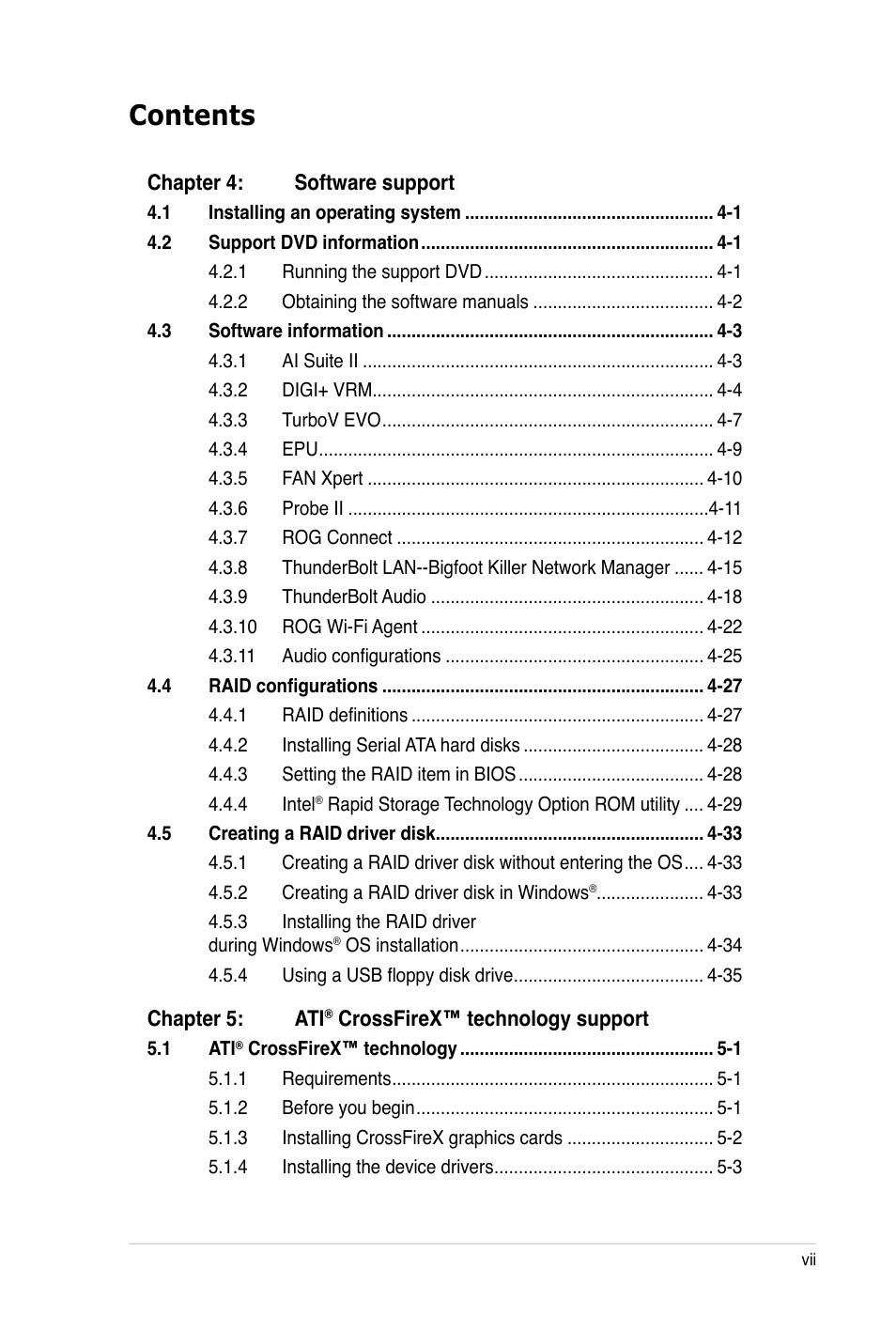 Asus Rampage III Black Edition User Manual | Page 7 / 198