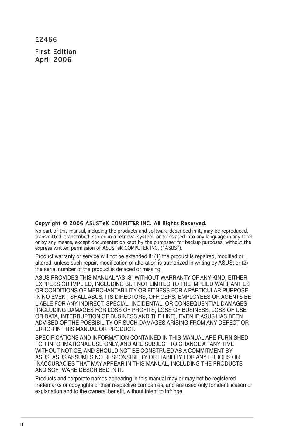 Asus P5VDC-X User Manual | Page 2 / 92