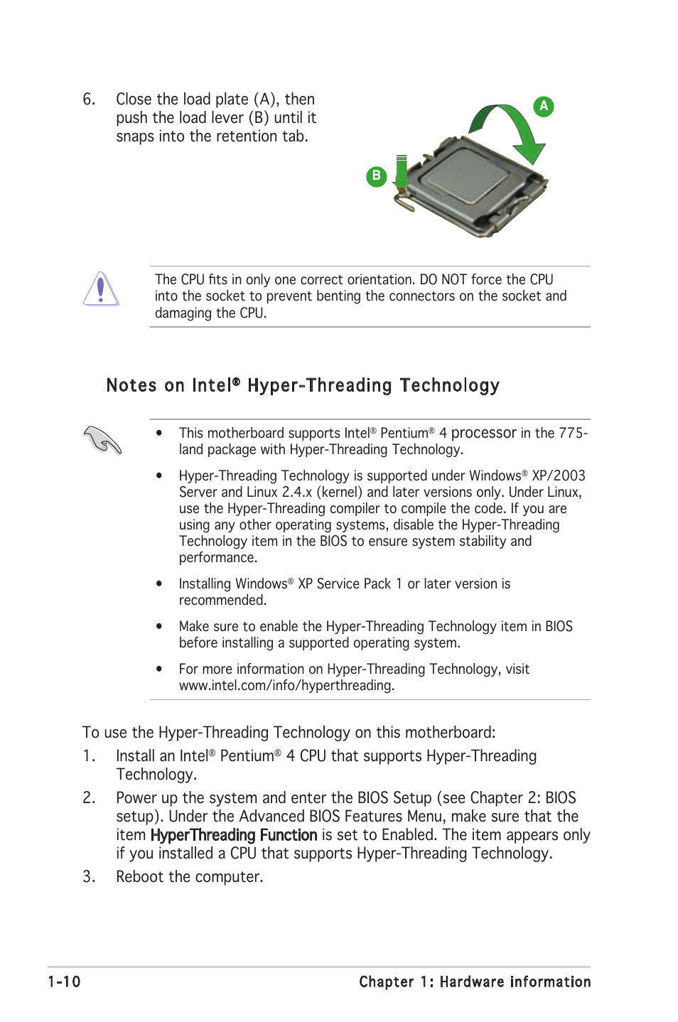 Hyper-threading technology | Asus P5VDC-X User Manual | Page 22 / 92