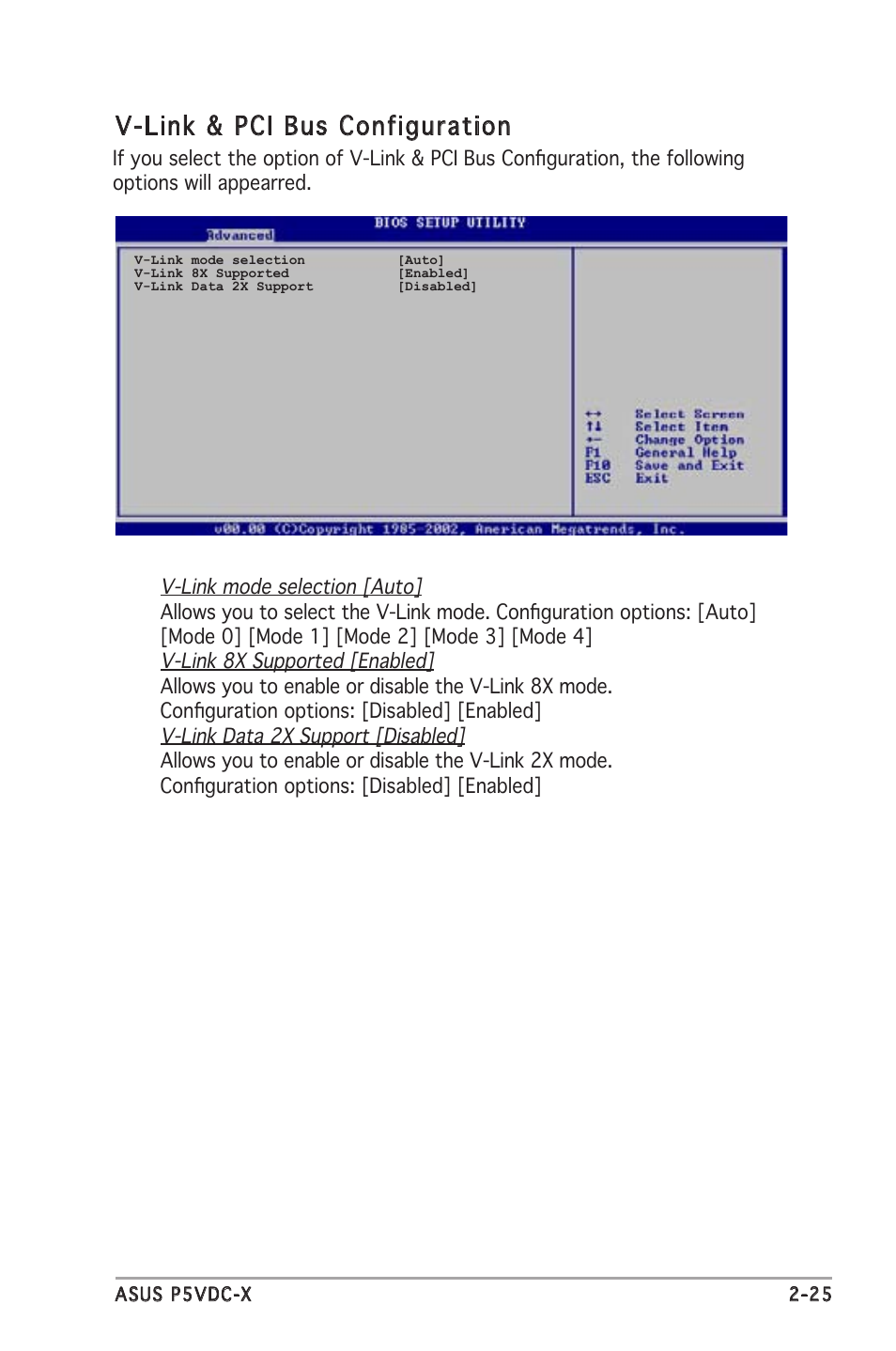 V-link & pci bus configuration | Asus P5VDC-X User Manual | Page 71 / 92