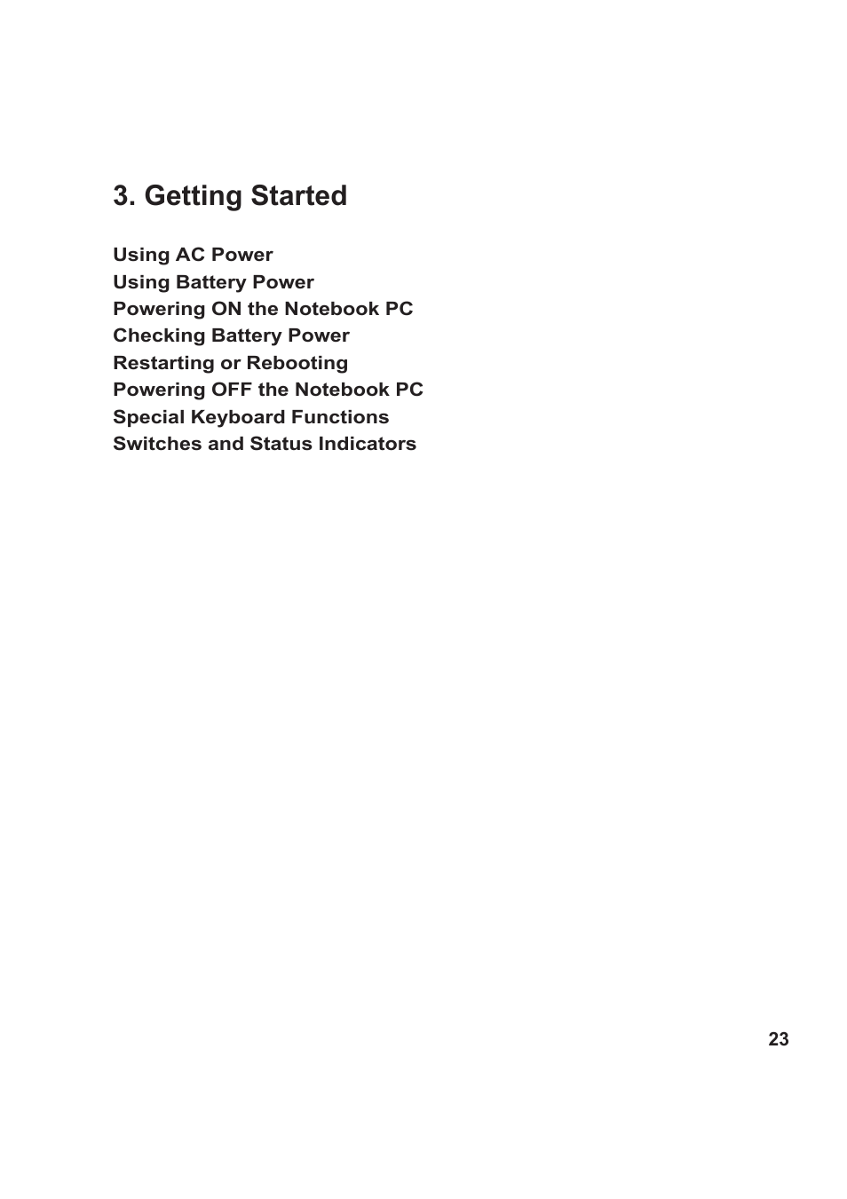 Getting started | Asus Z99 User Manual | Page 23 / 71